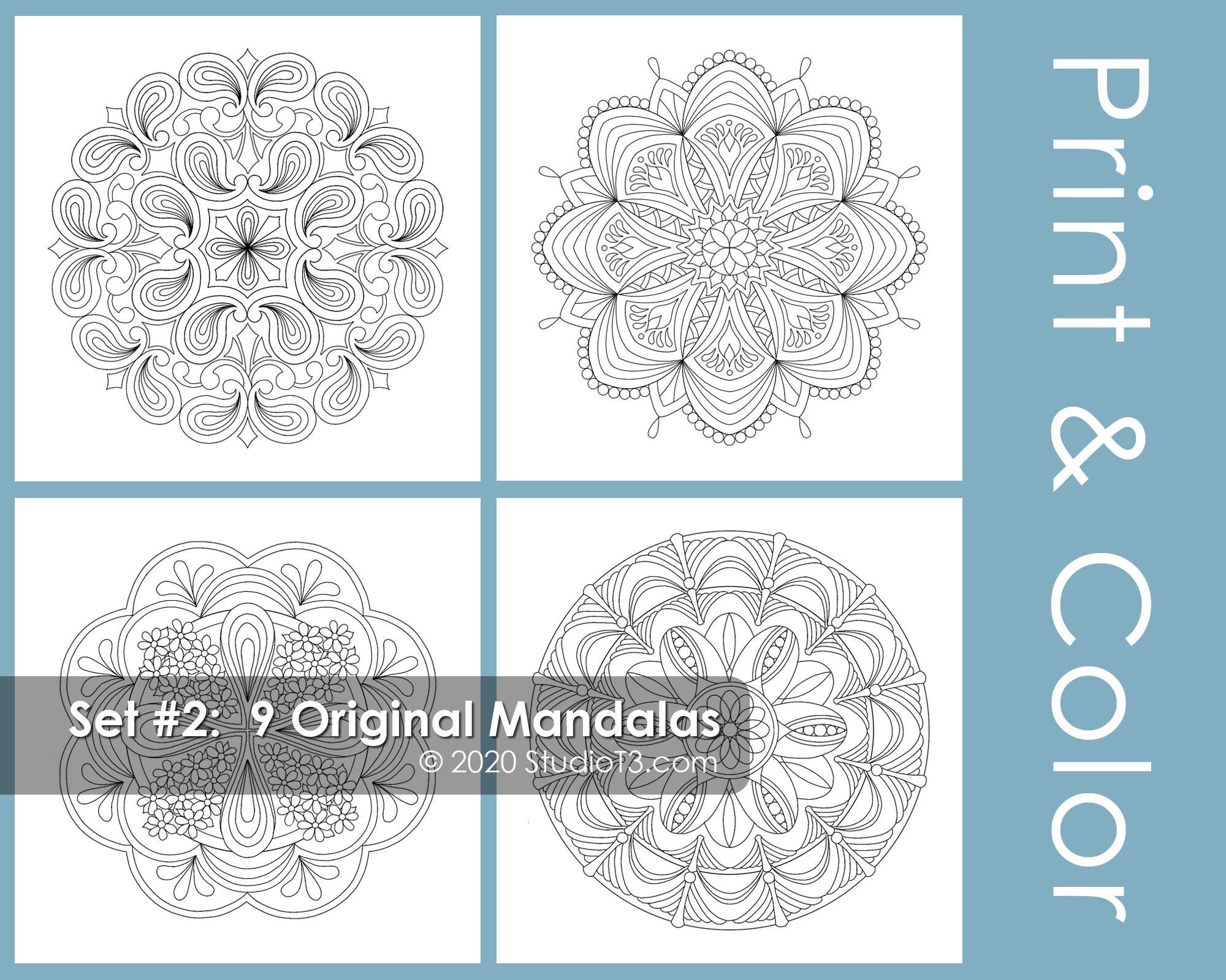 Mandala Coloring Pages // Art Therapy // PDF Pages to Print and Color