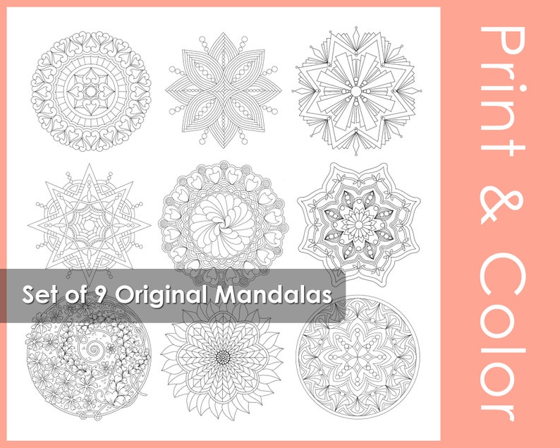 Download Mandala Coloring Pages // Art Therapy // PDF pages to print | Etsy