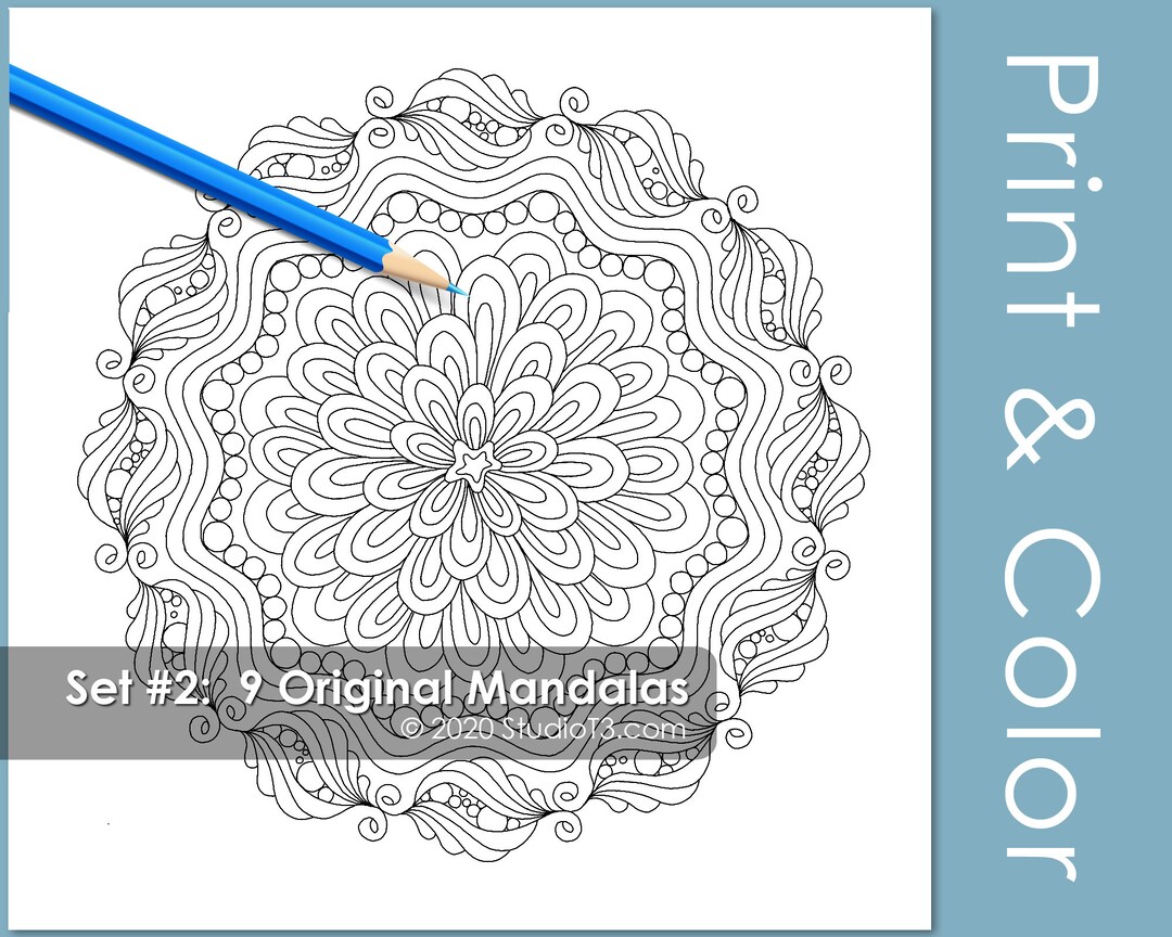 Mandala Coloring Pages // Art Therapy // PDF Pages to Print and Color // Adult Coloring Pages ...
