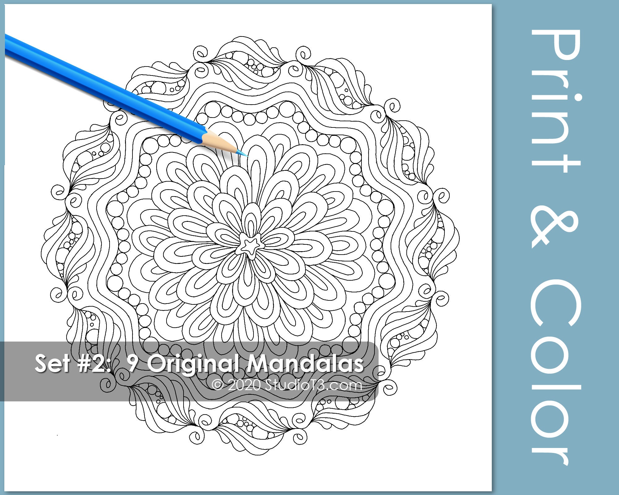 Mandala Coloring Pages // Art Therapy // PDF Pages to Print and Color