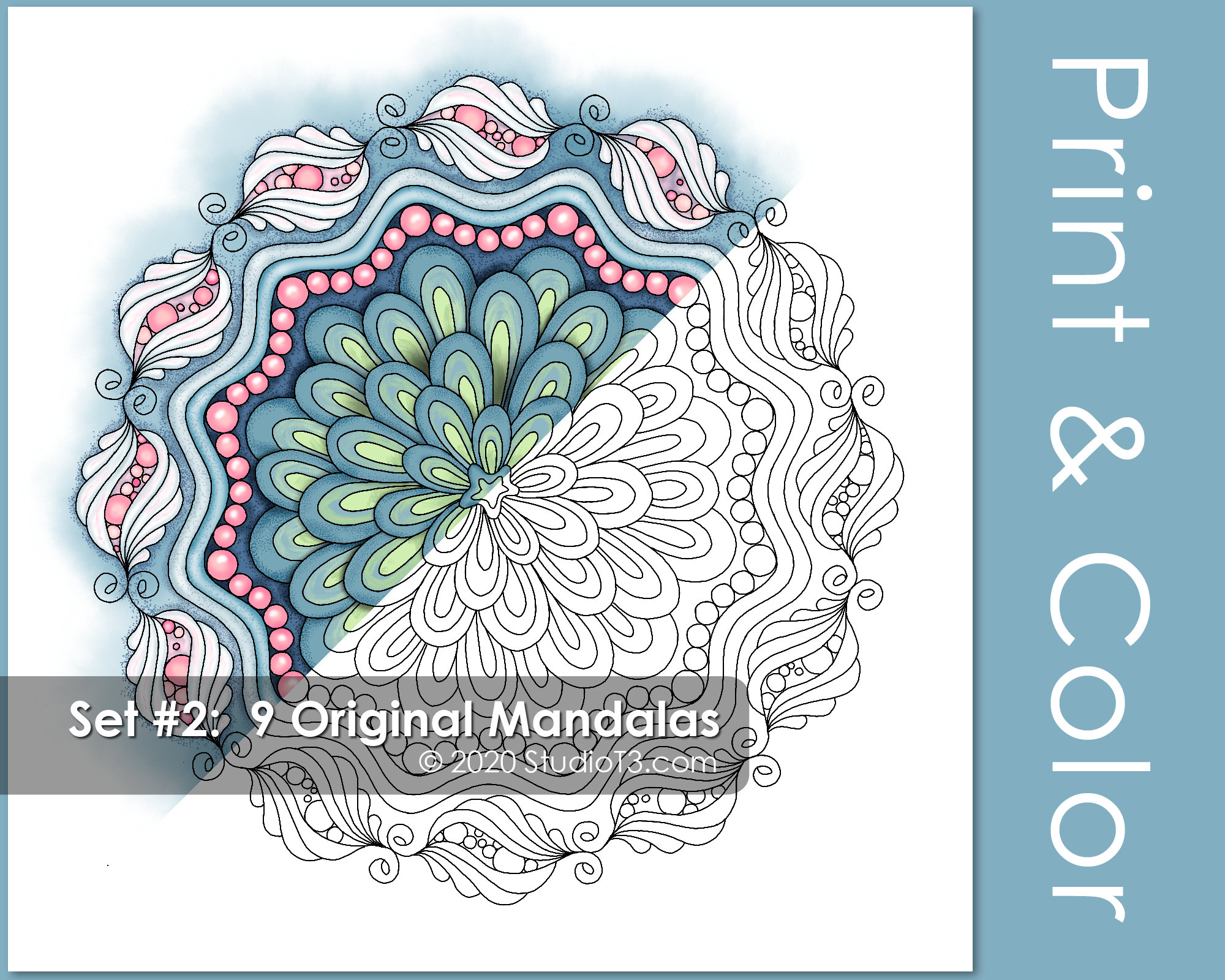 Mandala Coloring Pages // Art Therapy // PDF Pages to Print and Color