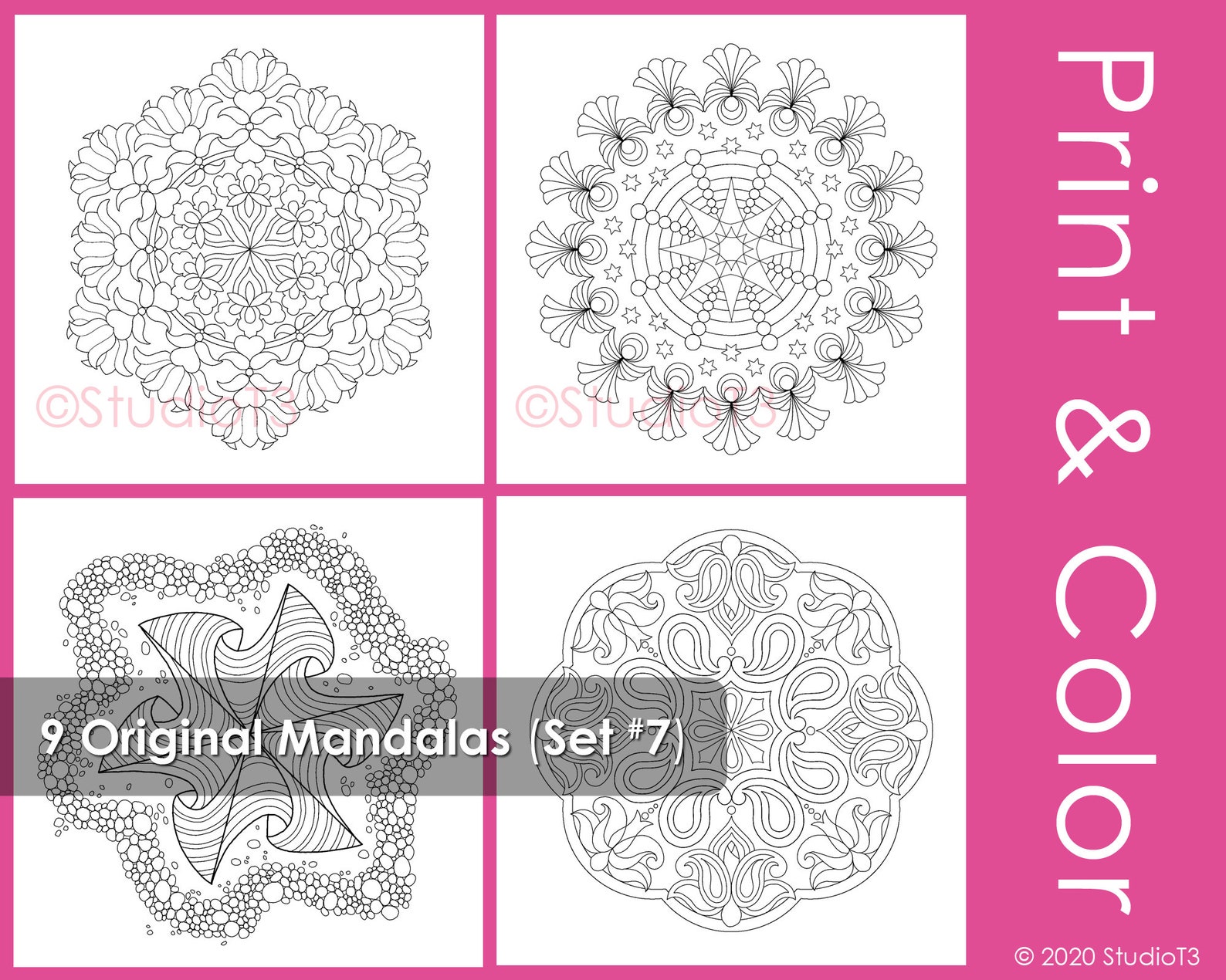 Mandala Coloring Pages // Art Therapy // Adult Coloring Pages | Etsy