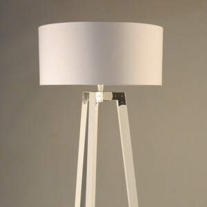 Handmade Tripod Floor Lamp, Wooden Stand in White Color With Metal ...
