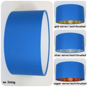 Handmade Blue lamp shade,Gold, silver, copper, mirror, brush, matt, Pendant,Hanging,Ceiling,drum,hand rolled,lightshade,metalic foil,lining