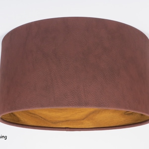 Luxus Handgefertigte Weinrot Eco Leder Trommel Lampenschirm, Holz, Leichtholz, Sonoma Eiche, Tischlampe, Anhänger, Hängen, Deckenleuchte, Lichtschirm,Innenbereich