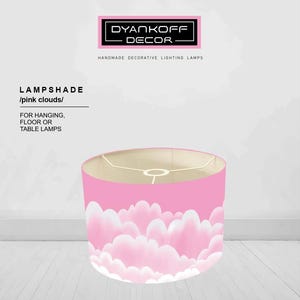 Paralume nuvole rosa, cielo, cameretta dei bambini, ragazzi, cameretta dei bambini, neonato, lampada d'autore fatta a mano, pendente, interno, luci, arredamento per la casa