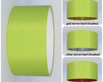 Handmade Electric green Lampshade,gold,silver,copper,mirror,matt,brushed,Pendant,Hanging,Ceiling,lightshade,metallic lining,interior,home