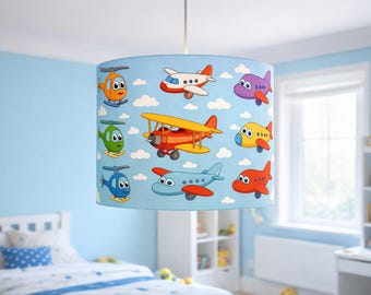 Kids Airplane Lampshade, Nursery Ceiling Light Cover, Childrens Room Decor