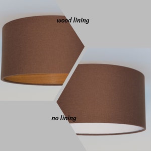 Handmade dark brown Pendant lamp,Hanging lamp,Ceiling lamp, Wood lining, No lining, drum, lightshade, foil, lining, home decor, interior