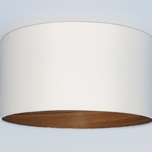 Handgefertigter Creme Trommel Lampenschirm, Holzfolienfutter, Pendelleuchte,Hängelampe,Deckenleuchte,Tischleuchter/Innendekoration, cremig