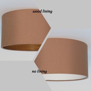 Wood lining, No lining, Handmade Cappuccino Pendant lamp, Hanging lamp, Ceiling lamp, drum, lightshade foil, lining, home decor, interior
