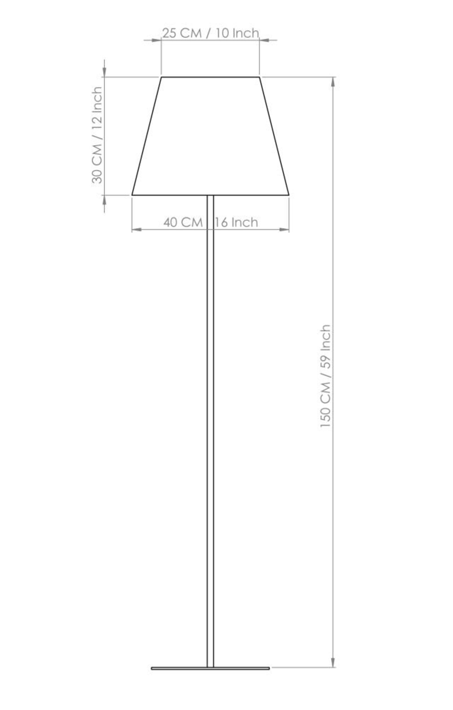 Handmade Floor Lamp With Empire Lampshade Made From Metal and Etsy