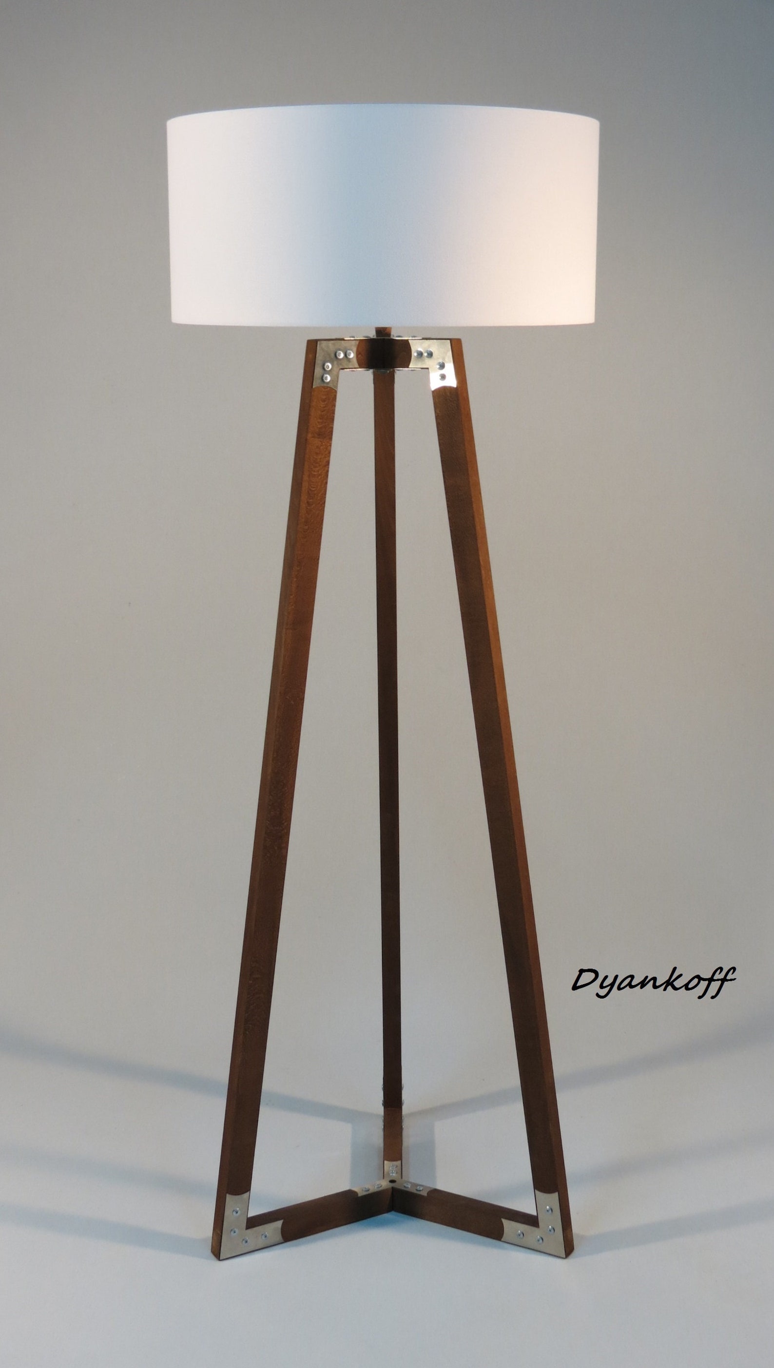 Handmade Tripod Floor Lamp Wooden Stand in Dark Wood Color - Etsy