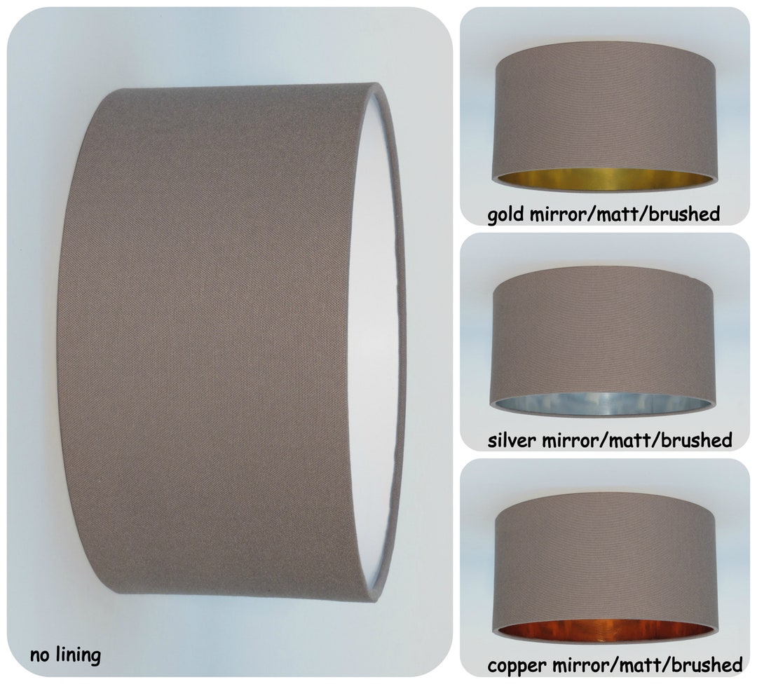 Handmade Dark Grey Lampshade, Gold,silver,copper,mirror,matt,brushed