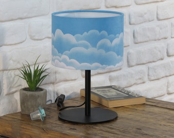Handmade Kids Table Lamp Pink Clouds, Girl, Sky, Children's Room