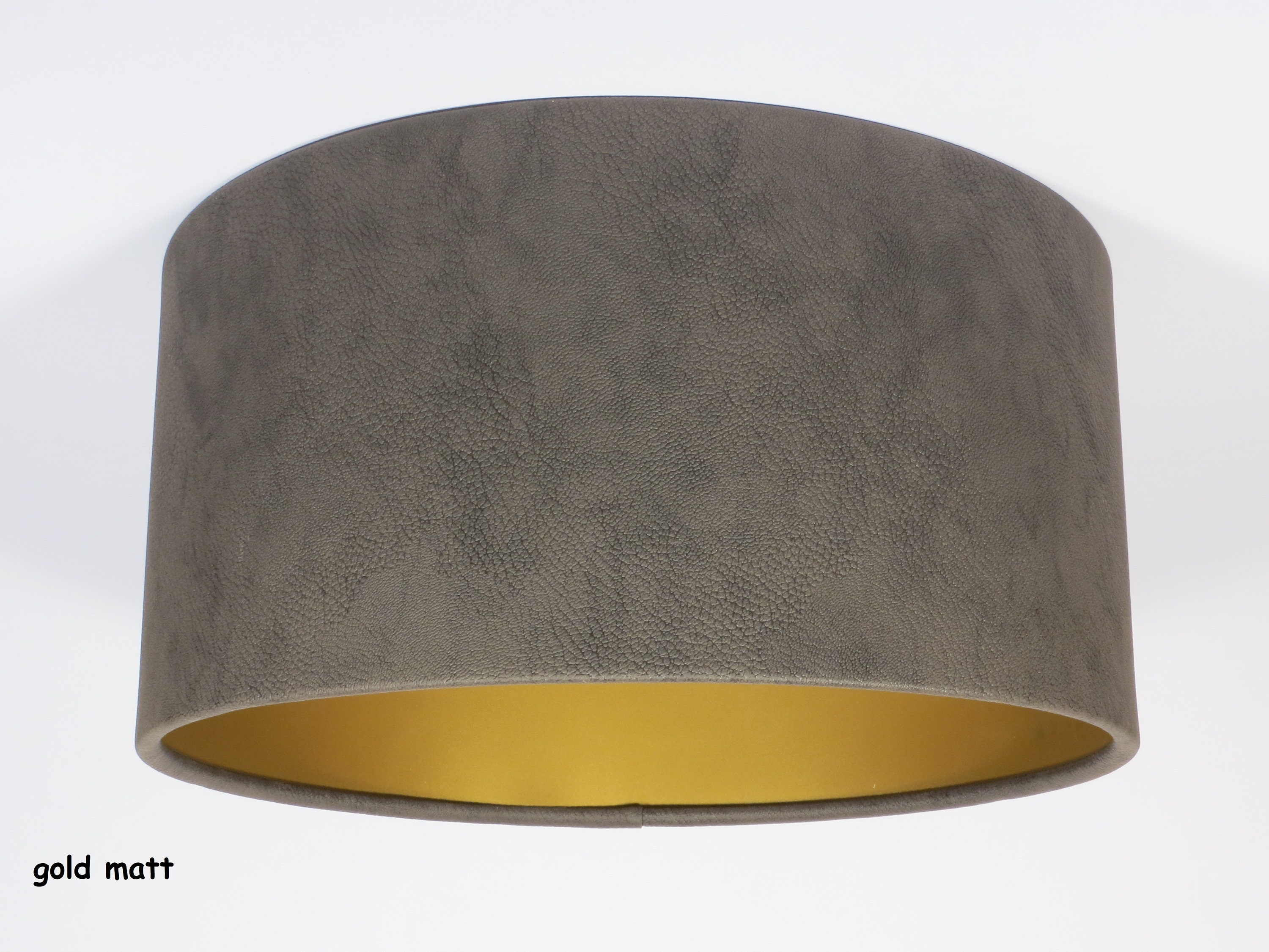 Luxury Handmade Drum Lampshade, Brown Eco leather, gold, silver, copper, matt, brushed, Pendant, Hanging,Ceiling,lightshade,metalic,interior