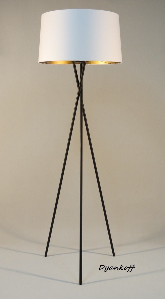 Handmade Tripod Floor Lamp With Black Colored Metal Stand Handmade Tripod Floor Lamp With Black, Black Tripod Table Lamp Stand