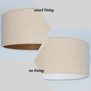 Wood lining, No lining, Handmade Natural Linen Pendant lamp,Hanging lamp,Ceiling lamp,drum,lightshade foil,lining, home decor, interior