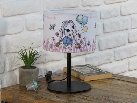 Lampe de Table de Nuit, Coeurs, Abat Jour en Tissu, pour bébés et