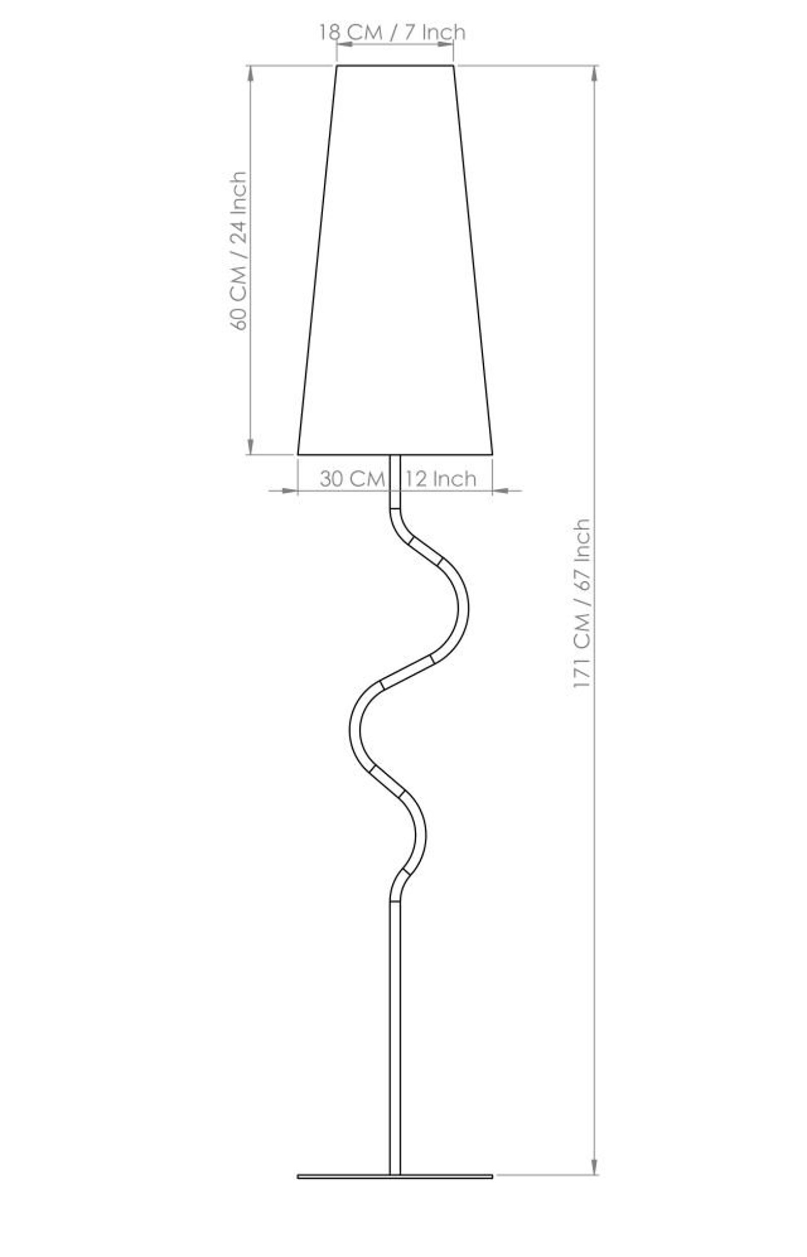 Handmade Floor Lamp With Empire Lampshade Made From Metal and Etsy