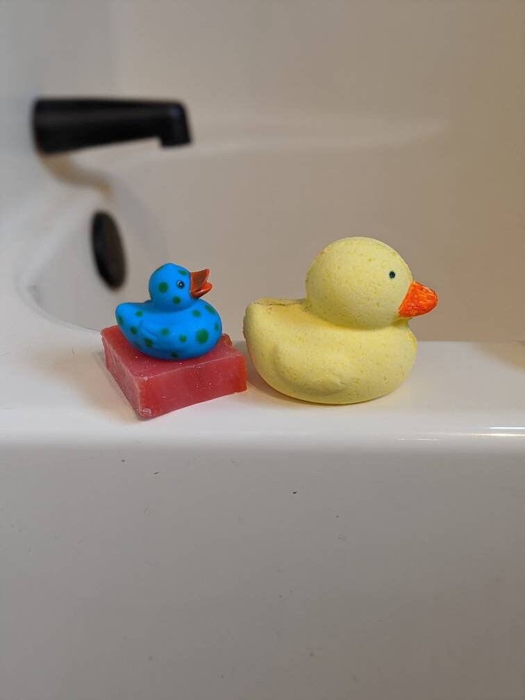 Duck bath bomb surprise rubber ducky inside large bath Etsy