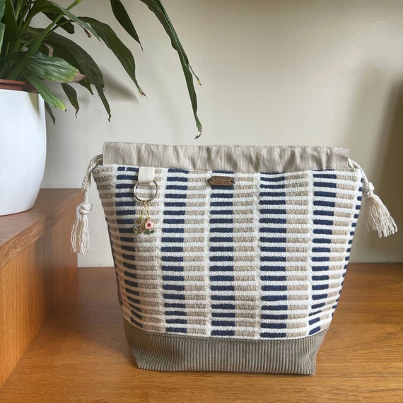 Large Drawstring Project Bag || Project Bag for Knitting || Knit on the go bag || Project Storage Bag || Travel Project Bag || Yarn Bag