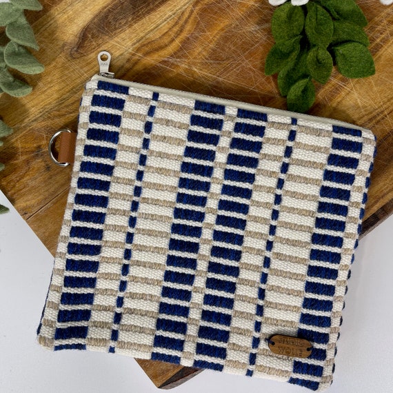 Handwoven Wool Zipper Pouch | Wool Pouch with Zipper | Notion Pouch | Knitters Notion |