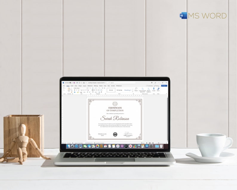 Certificate Template | Editable in Microsoft Word | Certificate of ...