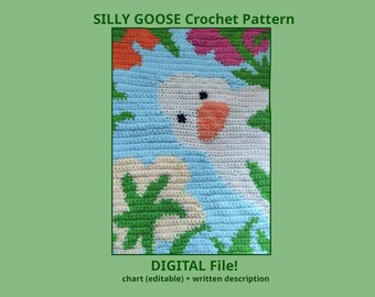 Haakpatroon voor een Silly Goose wandkleed - Haakpatroon voor een wandkleed | PDF digitale download