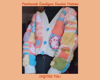 Schattig pastel patchwork vest haakpatroon PDF