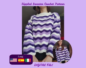 Haakpatroon voor een gegolfde trui (Golvende trui)
