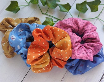 Scrunchie, Japanese Traditional Kimono Pattern, Hair Accessorie,Hair Tie, Floral, Gift for Her, Back to School