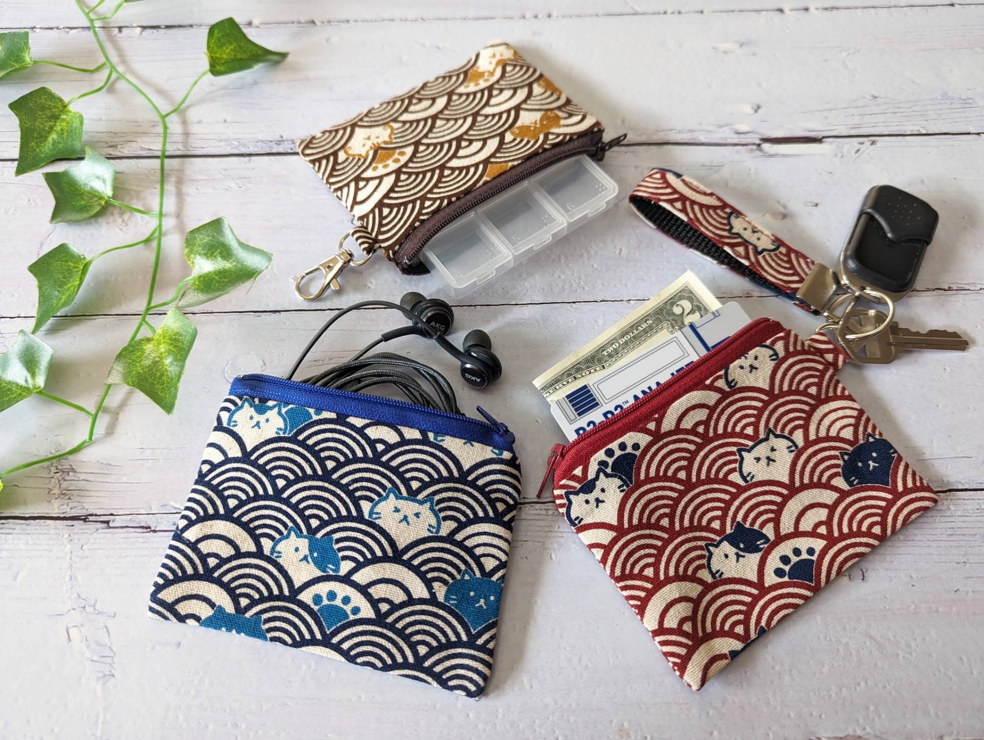 Japanese Wallet Kimono Wallet Japanese Coin Purse Keychain 