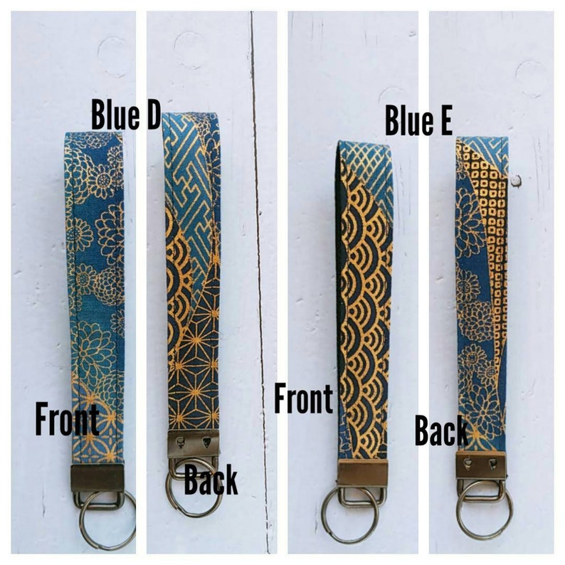 Slim/Wristlet, Japanese Kimono Pattern Fabric & Webbing Keychain Wrist Lanyard, Car Key Fob, Lanyards for Key Strap, Gift for Men and Women imagem 9