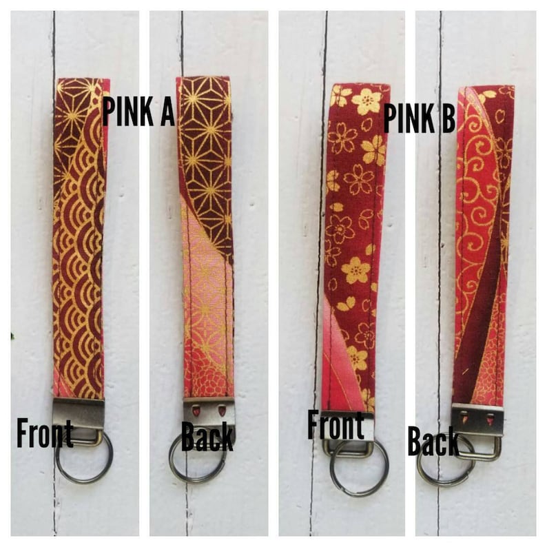 Slim/Wristlet, Japanese Kimono Pattern Fabric & Webbing Keychain Wrist Lanyard, Car Key Fob, Lanyards for Key Strap, Gift for Men and Women imagem 3