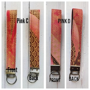 Slim/Wristlet, Japanese Kimono Pattern Fabric & Webbing Keychain Wrist Lanyard, Car Key Fob, Lanyards for Key Strap, Gift for Men and Women imagem 4