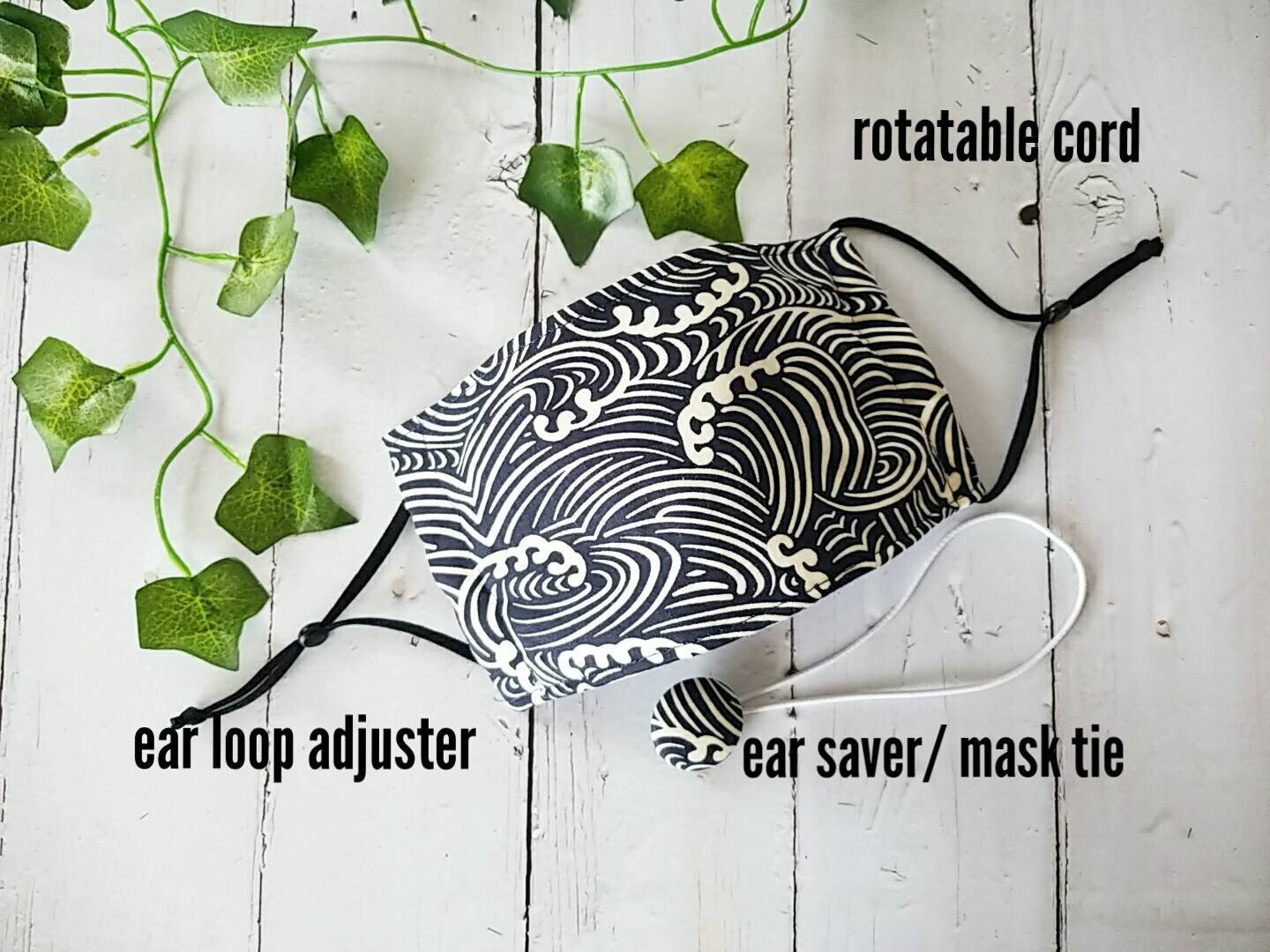 3D origami face mask with filter pocket Japanese traditional Etsy