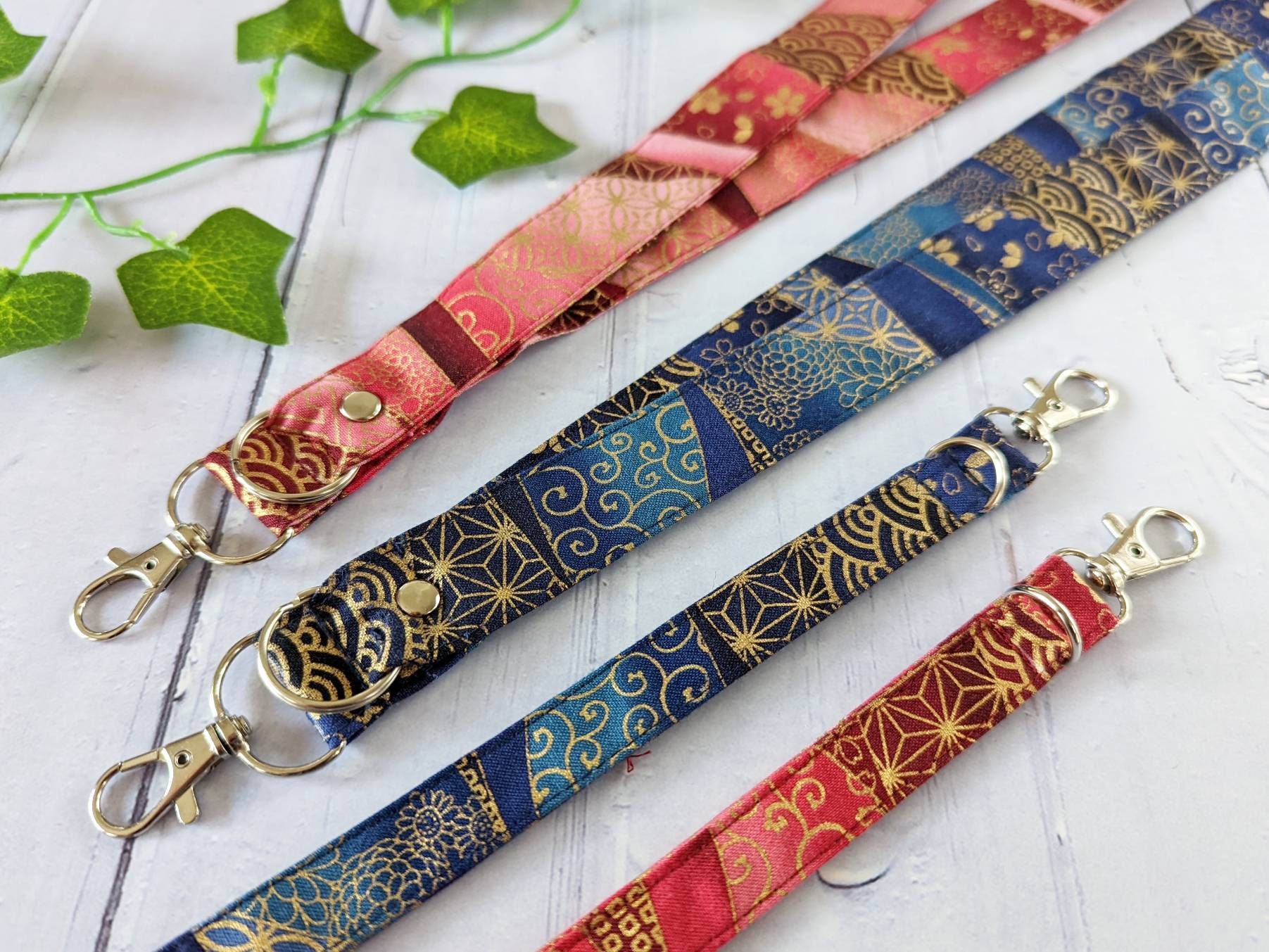 Neck Lanyard /Sakura Pattern Fabric Lanyard/ Key Strap ID Holder/ Teachers /Nurses /Badge Reel Lanyard/RN Gift