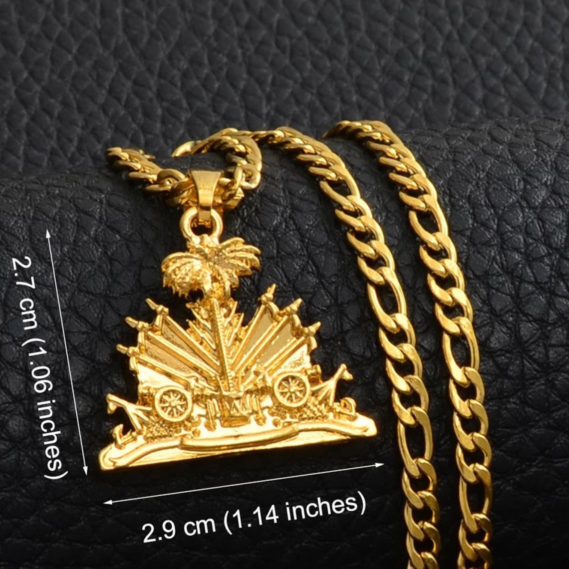 Small Haiti Necklace Men Haiti Map Flag Necklace Pendants Etsy