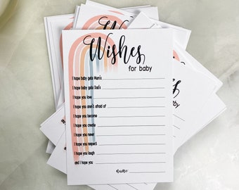 Pastel Rainbow Wishes for Baby Cards: Gender Neutral Baby Shower Keepsake