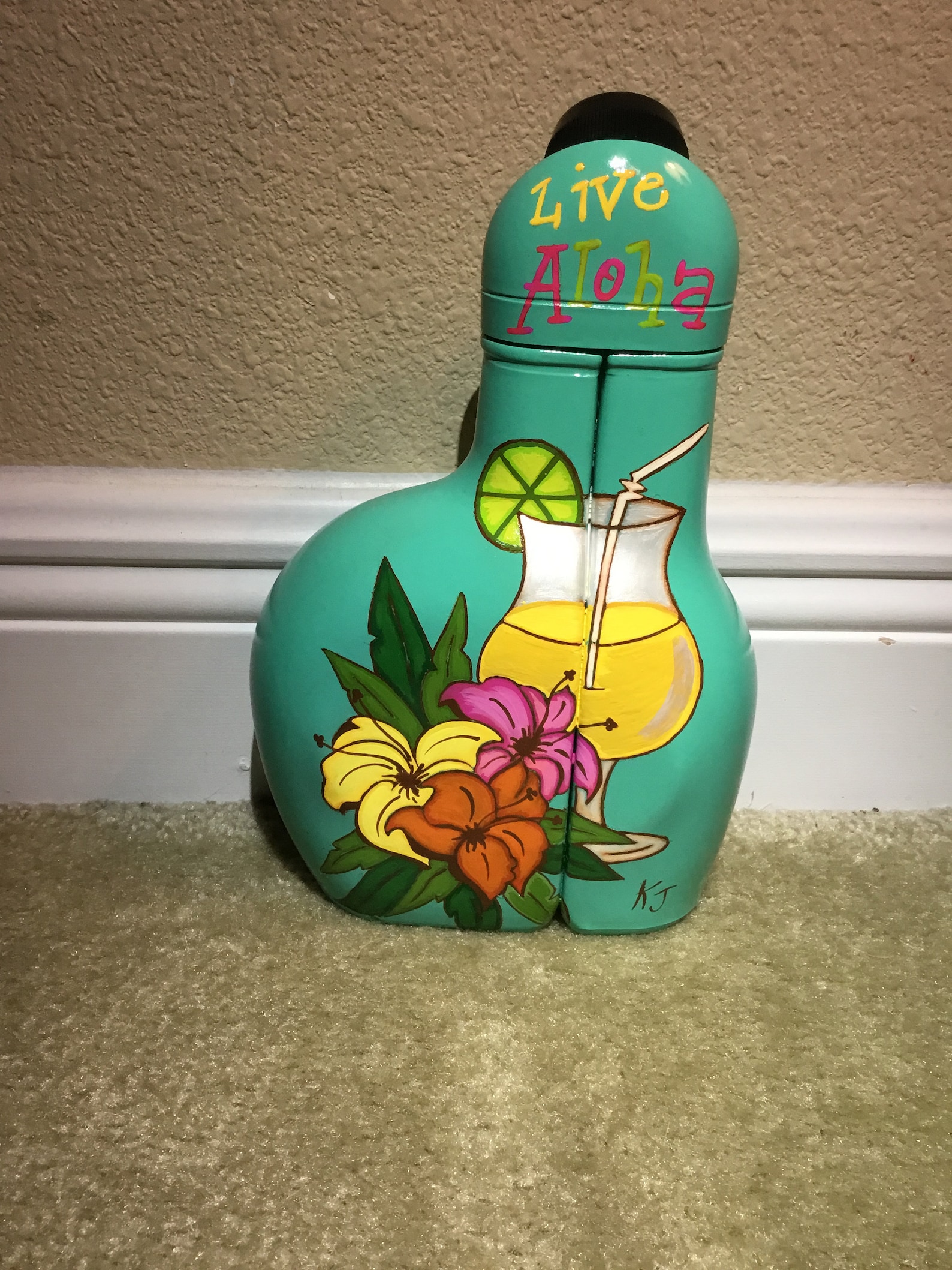 This is a Hand Painted Freehand Painted Liquor Bottle Etsy