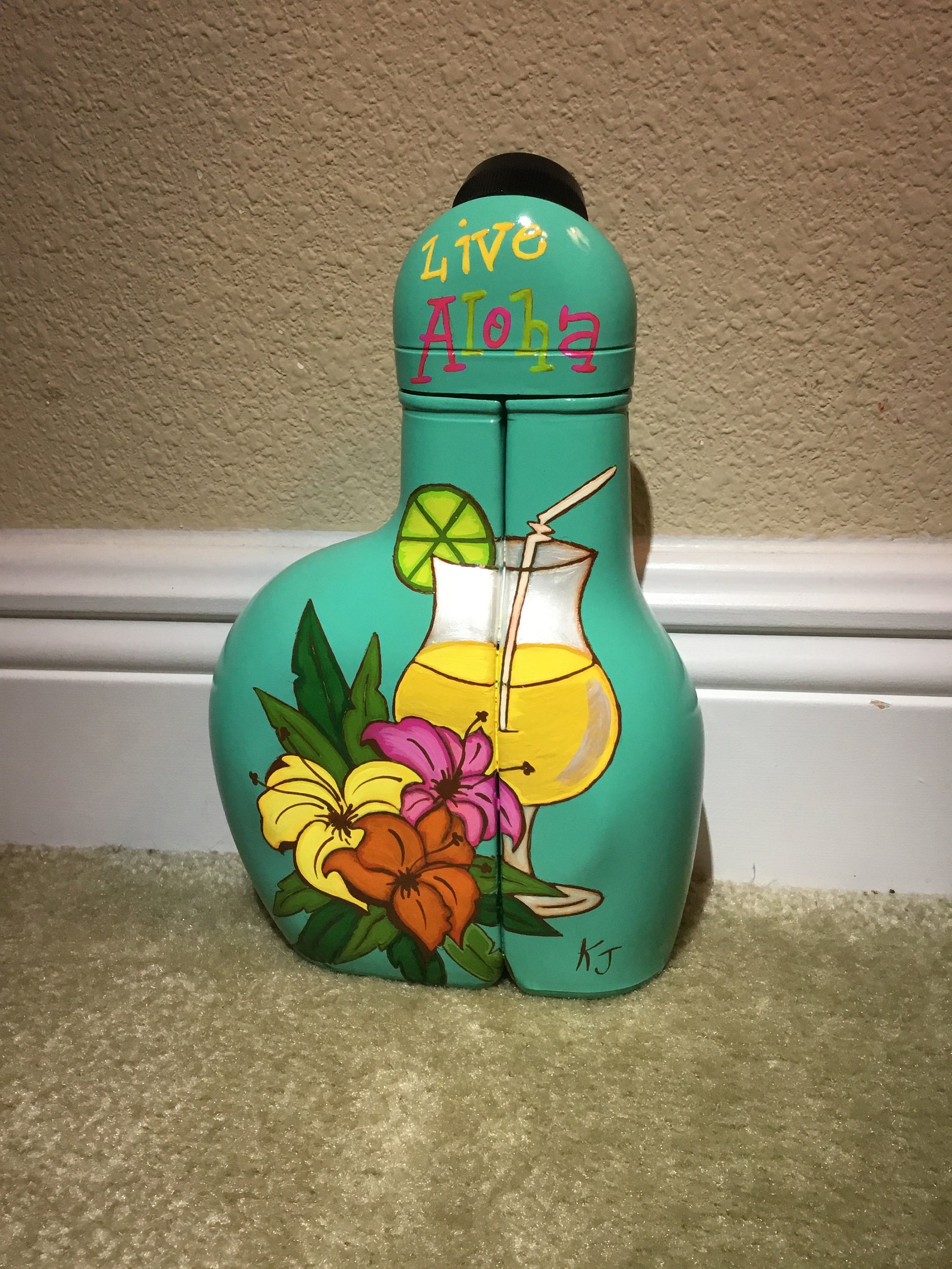 This is a Hand Painted Freehand Painted Liquor Bottle Etsy