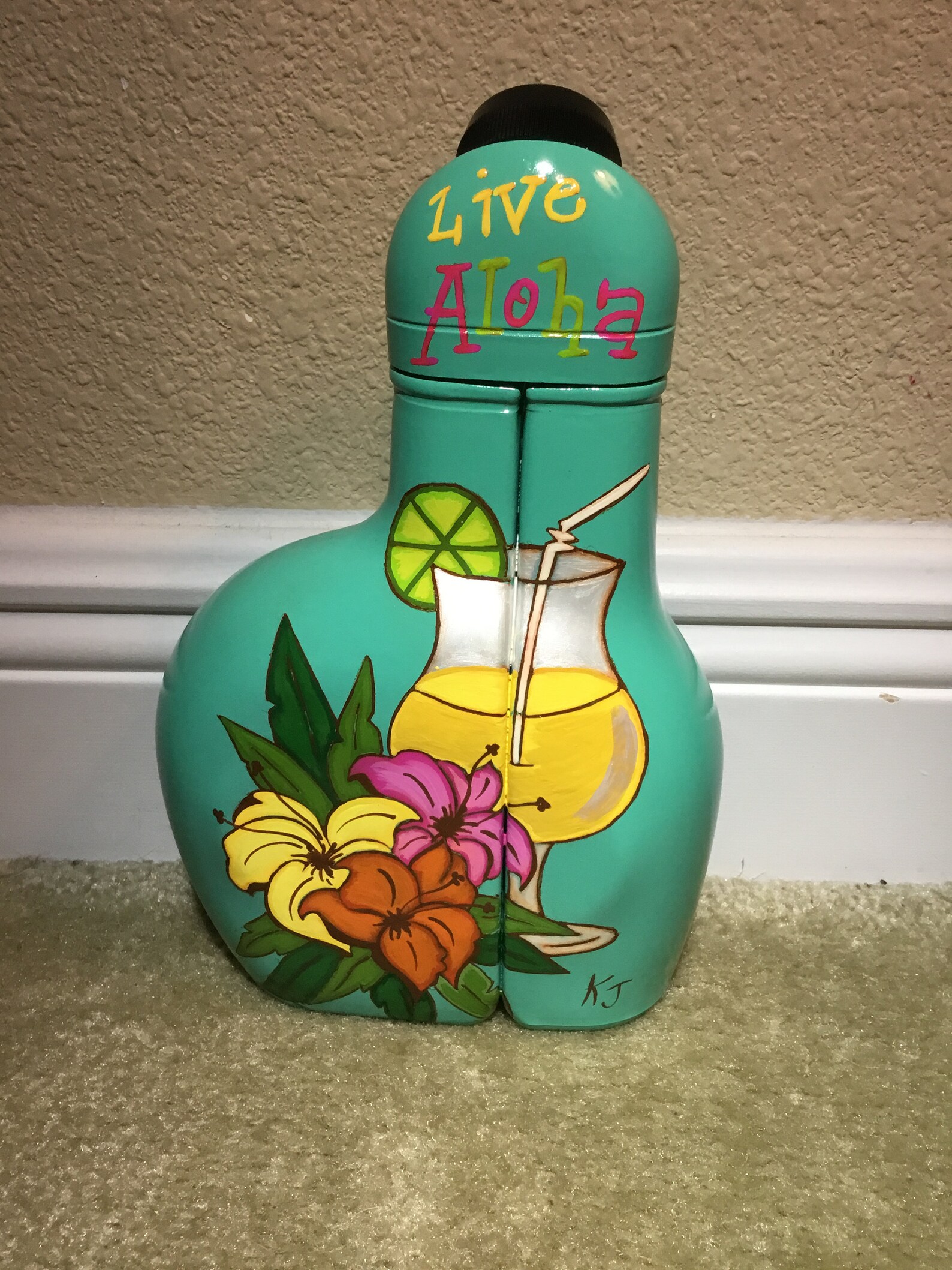 This is a Hand Painted Freehand Painted Liquor Bottle Etsy