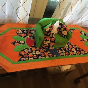 The Muppets handmade/sewn/quilted table runner and tissue box cover