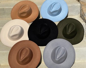 Womens Fedora, Mens Wide Brim, Trilby Hats, Large Headwear, Felt, Panama, Medium, Rancher, Handmade, XL, Flat Brim, Girls Hats, Guys Fedora