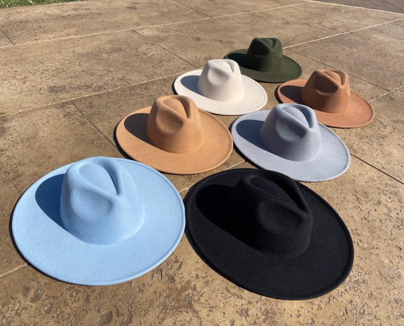 Womens Fedora, Mens Wide Brim, Trilby Hats, Large Headwear, Felt, Panama, Medium, Rancher, Handmade, XL, Flat Brim, Girls Hats, Guys Fedora 