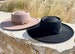 Fedoras, Wide Brim Hat, Summer Hat, Womens Hat, Womens Fedora, Bolero Crown, Handmade, Sun Hat, Flat Brim, Fall, Large, Medium, Black, Beige 