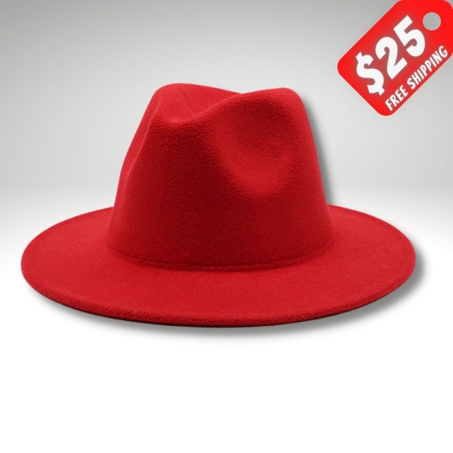 Red Fedora Fedora Hats for Women Mens Hats Mens Fedora Etsy