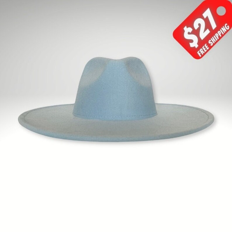 Blue Fedora Baby Blue Hat Women's Fedora Summer Hats Etsy