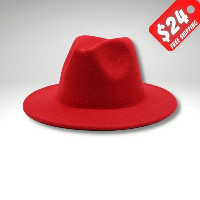 Red Fedora Fedora Hats for Women Mens 